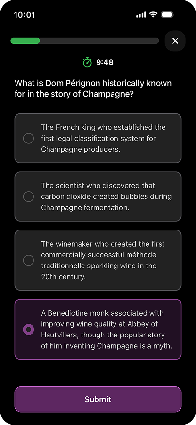 Quiz question about Dom Pérignon