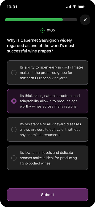 Quiz question about Cabernet Sauvignon